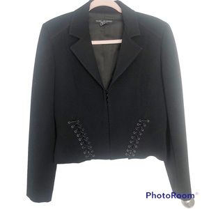 Isabel de Pedro Mr Cat black gothic semi crop jacket corset details